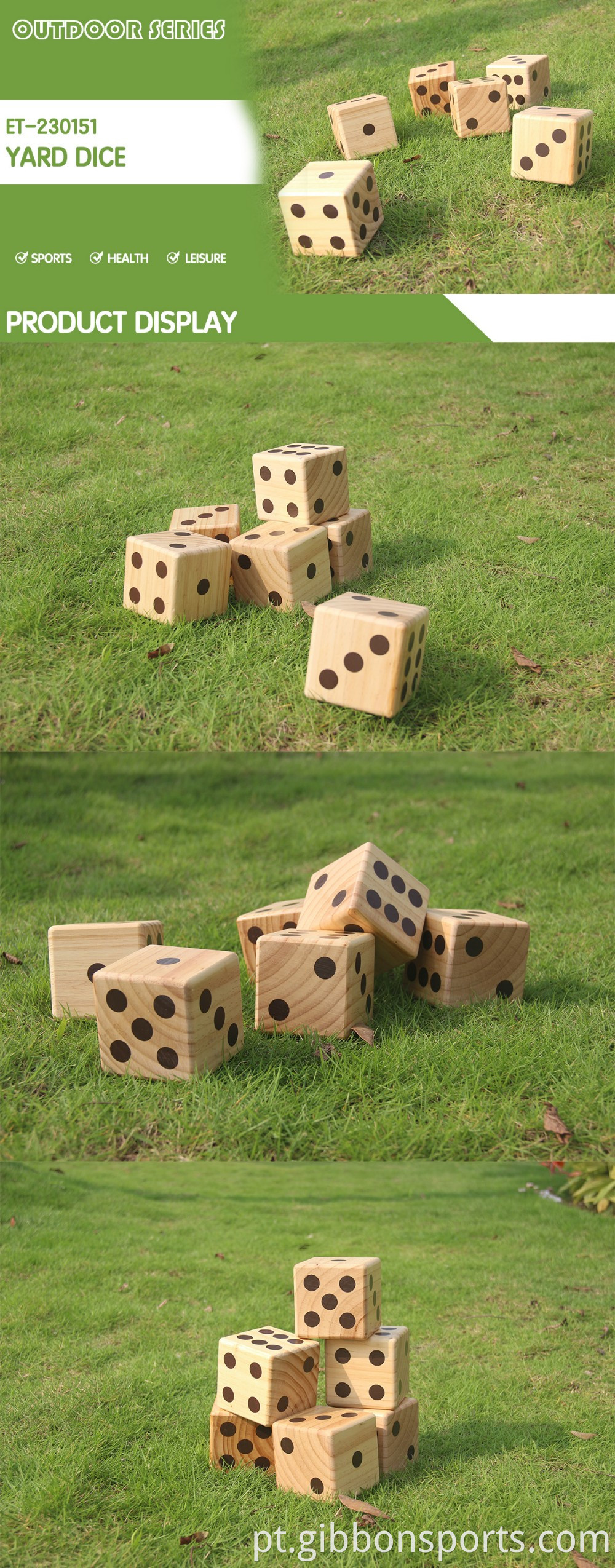 wooden yard dice